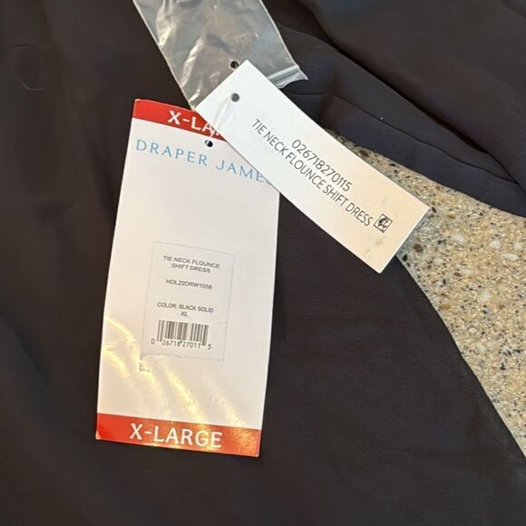 DRAPER JAMES Tie Neck Flounce Shift Dress *NEW* - Picture 8 of 11